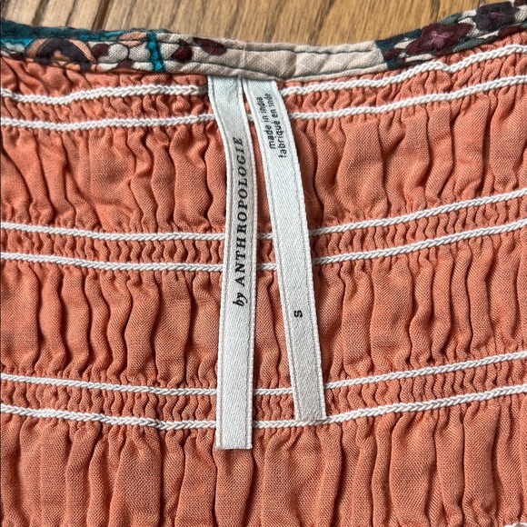 Anthropologie Maxi Dress in Teal and Brown Patchwork - Picture 4 of 6